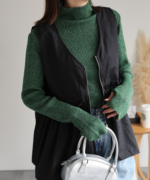 sakishimatokyo(サキシマトーキョー)の「フロントジップペプラムVネックベスト(ベスト・レディース・ブラック/ライトグレー/チャコールグレー/オフホワイト/ホワイト系その他/ブラック系その他/ブラウン・FREE)」の22枚目の写真