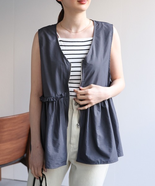 Black&White イエロー ジップアップベスト