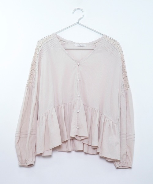 Crisp(クリスプ)の「フラワーレースボリュームブラウス(シャツ/ブラウス・レディース・チャコールグレー/グレイッシュベージュ/アイボリー・FREE)」の22枚目の写真