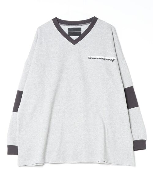 WONEM（ウォンエム）の「ロゴラインオーバーサイズトップス（Tシャツ/カットソー・レディース・グレー/ホワイト・FREE）」の19枚目の写真