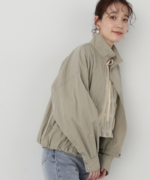 N.(N. Natural Beauty Basic)(エヌエヌナチュラルビューティーベーシック)の「◆ドロストジップブルゾン(ブルゾン・レディース・オフホワイト/グレー/ブルー・MEDIUM)」の12枚目の写真