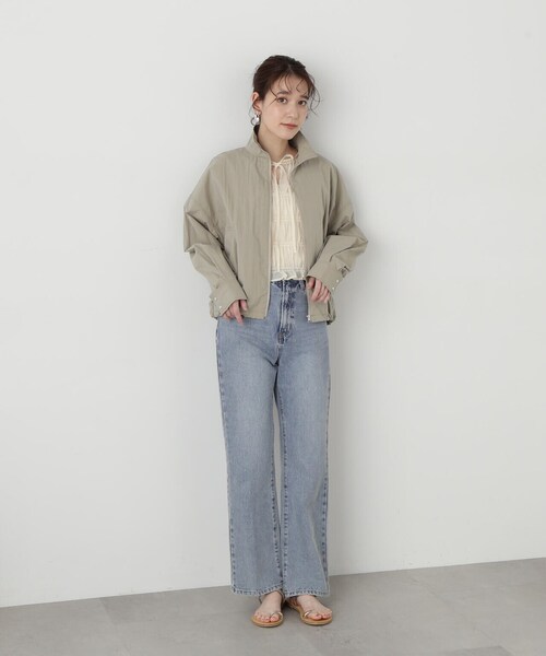 N.(N. Natural Beauty Basic)(エヌエヌナチュラルビューティーベーシック)の「◆ドロストジップブルゾン(ブルゾン・レディース・オフホワイト/グレー/ブルー・MEDIUM)」の14枚目の写真