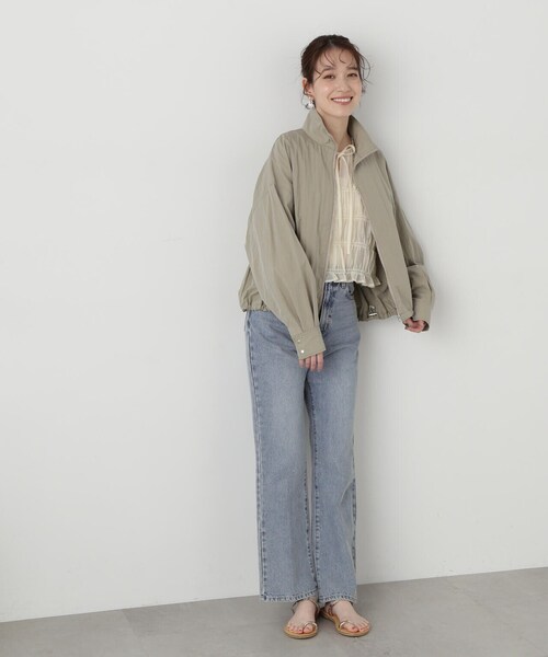 N.(N. Natural Beauty Basic)(エヌエヌナチュラルビューティーベーシック)の「◆ドロストジップブルゾン(ブルゾン・レディース・オフホワイト/グレー/ブルー・MEDIUM)」の15枚目の写真