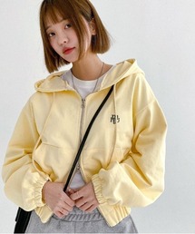 A'GEM/9 × .kom 『muah muah/ムーアムーア』 LOGO STITCH 2WAY HOOD ZIPUP/2WAYジップアップパーカー