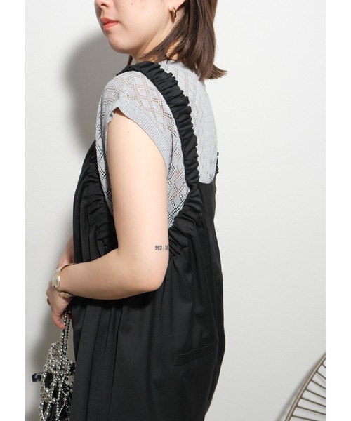palm RICHE(ポームリシュ)の「レース編みニットTOPS(ニット/セーター・レディース・グレー/ブラック/パープル・M)」の15枚目の写真
