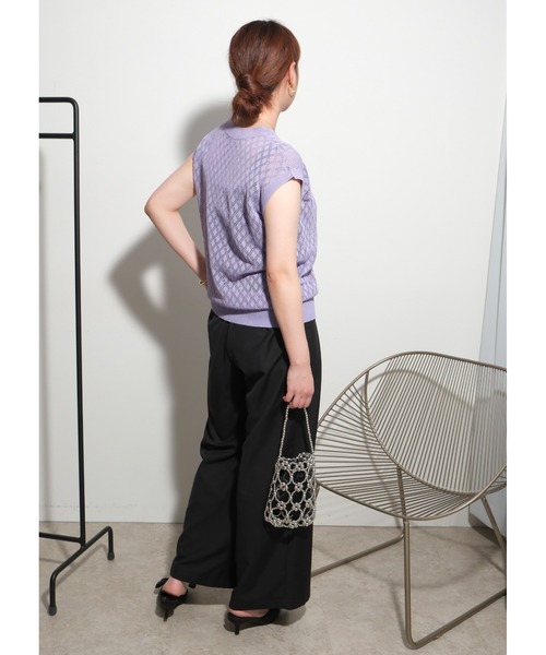 palm RICHE(ポームリシュ)の「レース編みニットTOPS(ニット/セーター・レディース・グレー/ブラック/パープル・M)」の19枚目の写真
