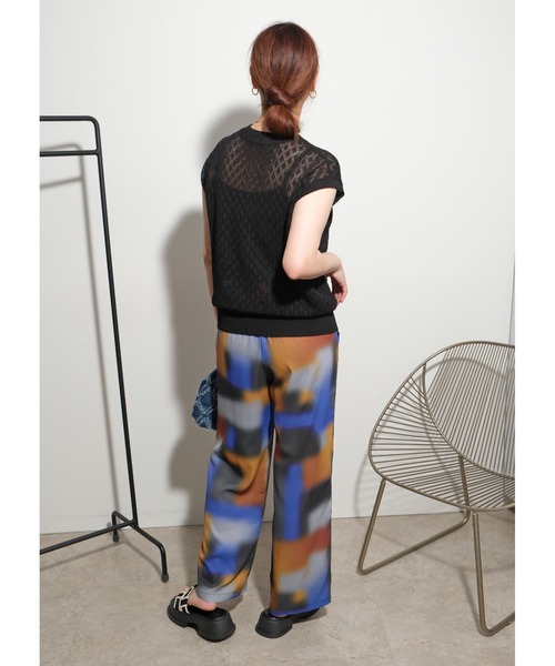 palm RICHE(ポームリシュ)の「レース編みニットTOPS(ニット/セーター・レディース・グレー/ブラック/パープル・M)」の5枚目の写真