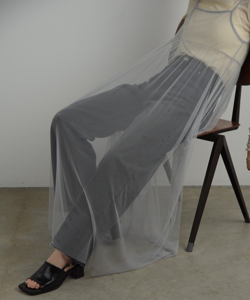 I_am(アイアム)の「tulle front ribbon camisole ops / チュールフロントリボンキャミソールワンピース(ワンピース・レディース・ホワイト/チャコールグレー/ブラック/グレー・FREE)」の18枚目の写真