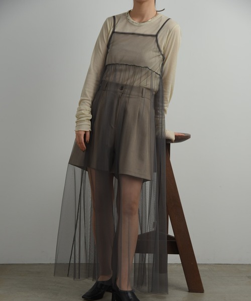 I_am(アイアム)の「tulle front ribbon camisole ops / チュールフロントリボンキャミソールワンピース(ワンピース・レディース・ホワイト/チャコールグレー/ブラック/グレー・FREE)」の13枚目の写真