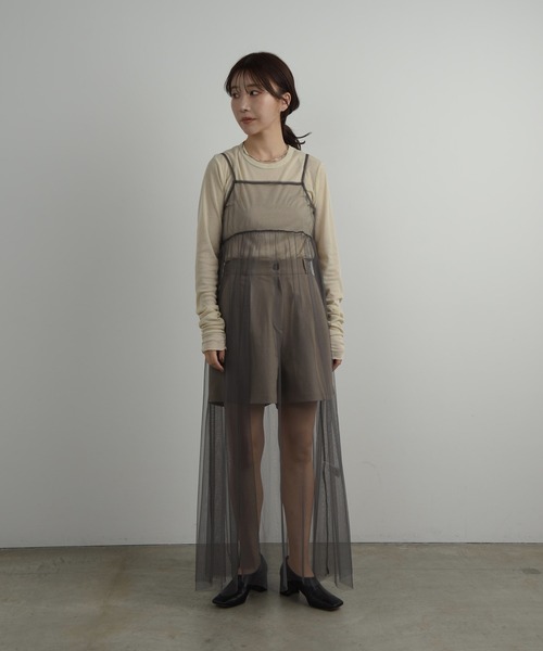 I_am(アイアム)の「tulle front ribbon camisole ops / チュールフロントリボンキャミソールワンピース(ワンピース・レディース・ホワイト/チャコールグレー/ブラック/グレー・FREE)」の17枚目の写真