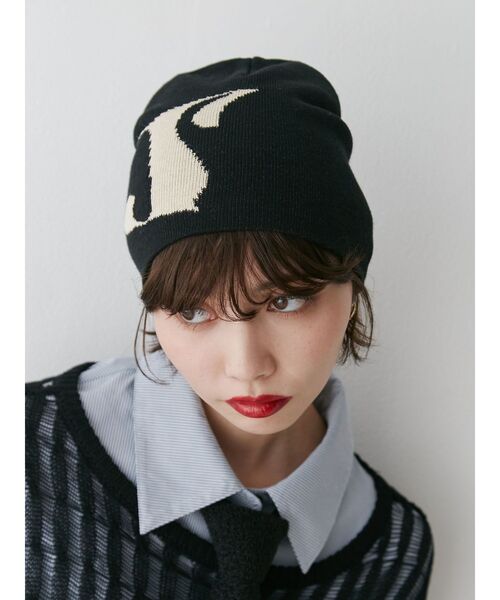 jouetie（ジュエティ）の「ロゴジャカードサマーニットビーニー（ニットキャップ/ビーニー・レディース・グレー/ブラック/ブルー・FREE）」の11枚目の写真