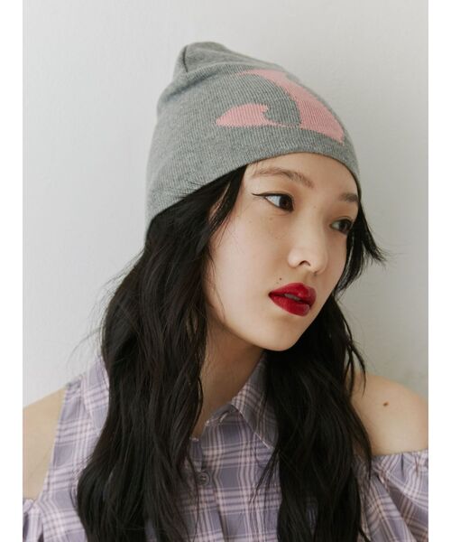 jouetie（ジュエティ）の「ロゴジャカードサマーニットビーニー（ニットキャップ/ビーニー・レディース・グレー/ブラック/ブルー・FREE）」の15枚目の写真