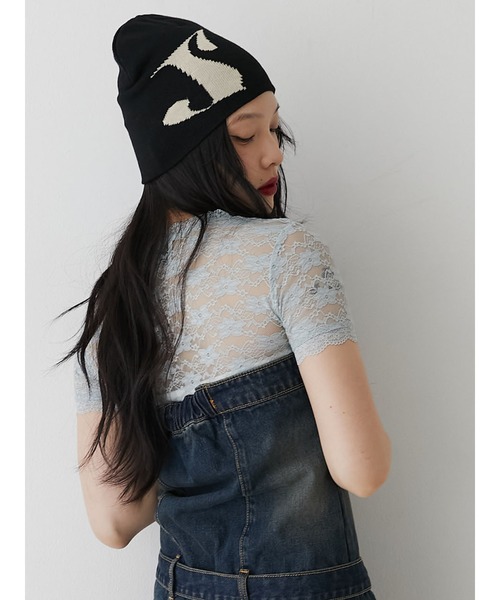 jouetie（ジュエティ）の「ロゴジャカードサマーニットビーニー（ニットキャップ/ビーニー・レディース・グレー/ブラック/ブルー・FREE）」の21枚目の写真