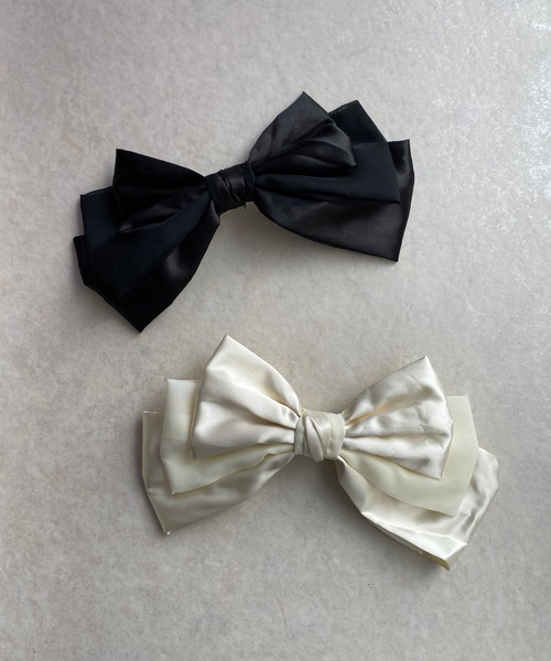 RUBY AND YOU（ルビーアンドユー）の「［select］リボンバレッタ（バレッタ/ヘアクリップ・レディース・ブラック/ホワイト・FREE）」の5枚目の写真