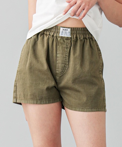 X-girl（エックスガール）の「PIGMENT DYED EASY SHORTS（その他パンツ・レディース・ブラック/オリーブ/レッド・XS/S/M）」の3枚目の写真