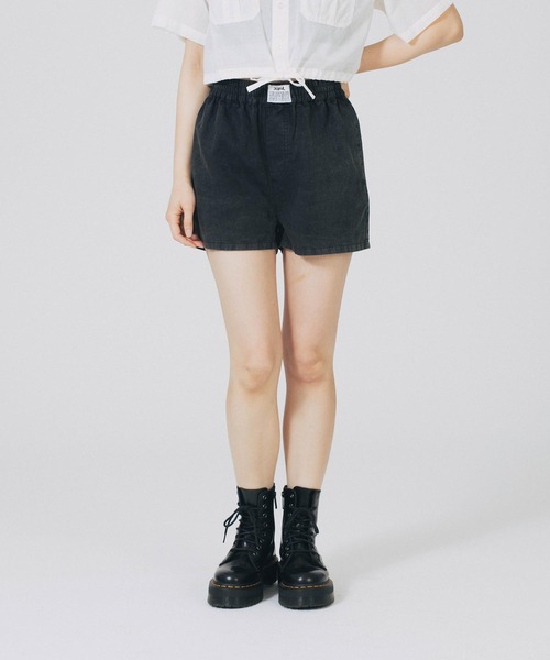 X-girl（エックスガール）の「PIGMENT DYED EASY SHORTS（その他パンツ・レディース・ブラック/オリーブ/レッド・XS/S/M）」の11枚目の写真