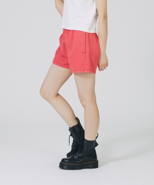 X-girl（エックスガール）の「PIGMENT DYED EASY SHORTS（その他パンツ・レディース・ブラック/オリーブ/レッド・XS/S/M）」の7枚目の写真