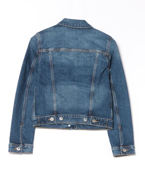BENETTON (UNITED COLORS OF BENETTON)（ベネトンユナイテッドカラーズオブベネトン）の「ヴィンテージウォッシュデニムジャケット（デニムジャケット・レディース・インディゴブルー・XX-SMALL/X-SMALL/SMALL/MEDIUM）」の2枚目の写真