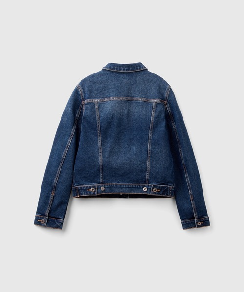 BENETTON (UNITED COLORS OF BENETTON)（ベネトンユナイテッドカラーズオブベネトン）の「ヴィンテージウォッシュデニムジャケット（デニムジャケット・レディース・インディゴブルー・XX-SMALL/X-SMALL/SMALL/MEDIUM）」の8枚目の写真