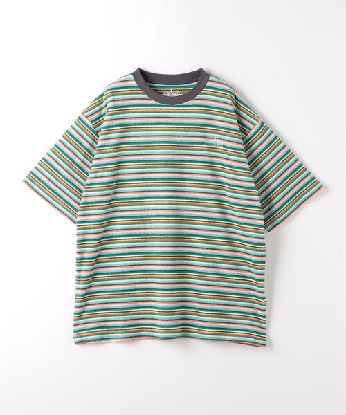 grandcanyon(グランドキャニオン)の「<GRAND CANYON>パイル マルチボーダー Tシャツ(Tシャツ/カットソー・メンズ・コバルトブルー/イエロー・L/M)」の2枚目の写真