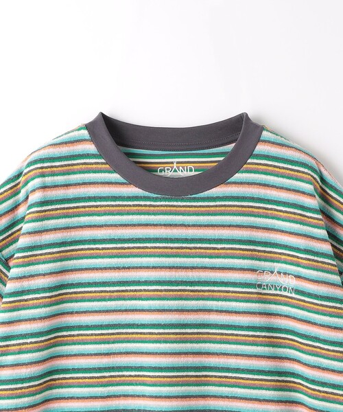 grandcanyon(グランドキャニオン)の「<GRAND CANYON>パイル マルチボーダー Tシャツ(Tシャツ/カットソー・メンズ・コバルトブルー/イエロー・L/M)」の11枚目の写真