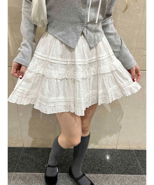 PHILLY（フィリー）の「《大バズり中★》コットンレースティアードミニスカート（スカート・レディース・ブラック/ホワイト・FREE）」の14枚目の写真
