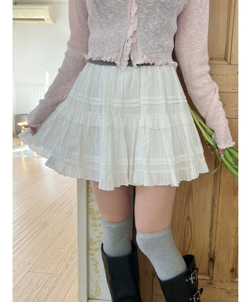 PHILLY（フィリー）の「《大バズり中★》コットンレースティアードミニスカート（スカート・レディース・ブラック/ホワイト・FREE）」の11枚目の写真