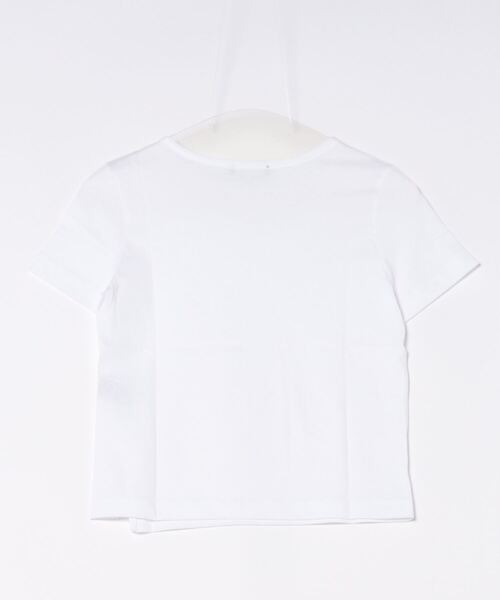 BENETTON (UNITED COLORS OF BENETTON)(ベネトンユナイテッドカラーズオブベネトン)の「クルーネックアシンメトリーサイドスリット半袖Tシャツ・カットソー(Tシャツ/カットソー・レディース・ホワイト/ネイビー/ブラック/ライトブルー・XX-SMALL/X-SMALL/SMALL/MEDIUM)」の5枚目の写真