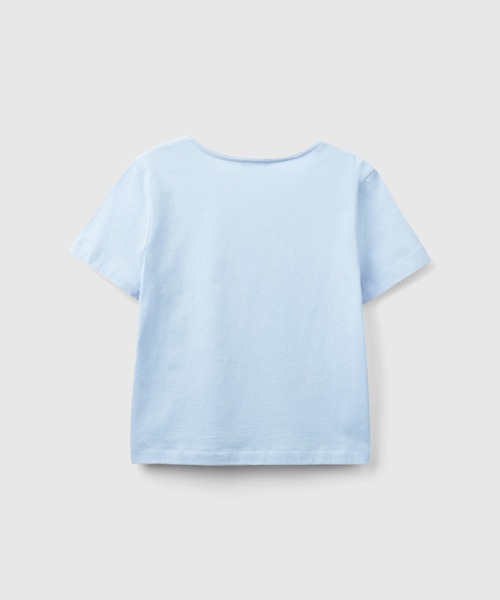 BENETTON (UNITED COLORS OF BENETTON)(ベネトンユナイテッドカラーズオブベネトン)の「クルーネックアシンメトリーサイドスリット半袖Tシャツ・カットソー(Tシャツ/カットソー・レディース・ホワイト/ネイビー/ブラック/ライトブルー・XX-SMALL/X-SMALL/SMALL/MEDIUM)」の14枚目の写真
