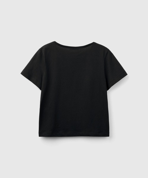 BENETTON (UNITED COLORS OF BENETTON)(ベネトンユナイテッドカラーズオブベネトン)の「クルーネックアシンメトリーサイドスリット半袖Tシャツ・カットソー(Tシャツ/カットソー・レディース・ホワイト/ネイビー/ブラック/ライトブルー・XX-SMALL/X-SMALL/SMALL/MEDIUM)」の8枚目の写真