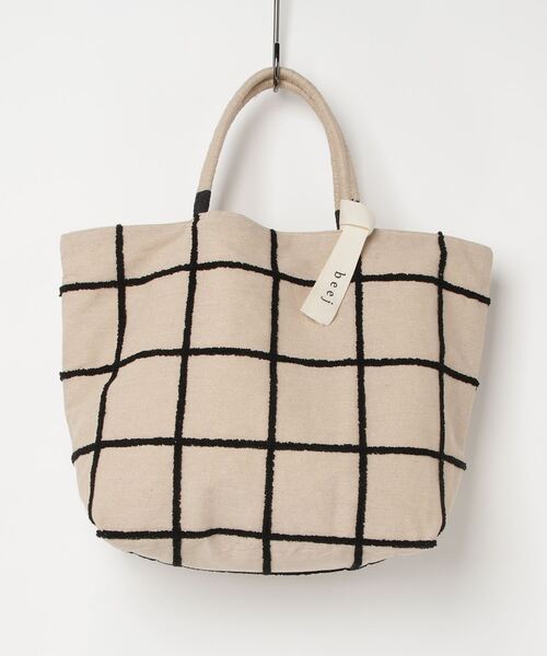 beej（ビージ）の「beej Loop check big tote bag（トートバッグ