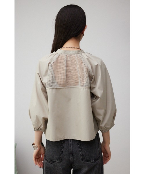 AZUL by moussy(アズールバイマウジー)の「メッシュ切り替えボリュームスリーブシャツ(シャツ/ブラウス・レディース・ブラック/アイボリー・FREE)」の8枚目の写真