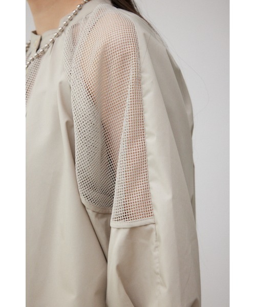 AZUL by moussy(アズールバイマウジー)の「メッシュ切り替えボリュームスリーブシャツ(シャツ/ブラウス・レディース・ブラック/アイボリー・FREE)」の11枚目の写真