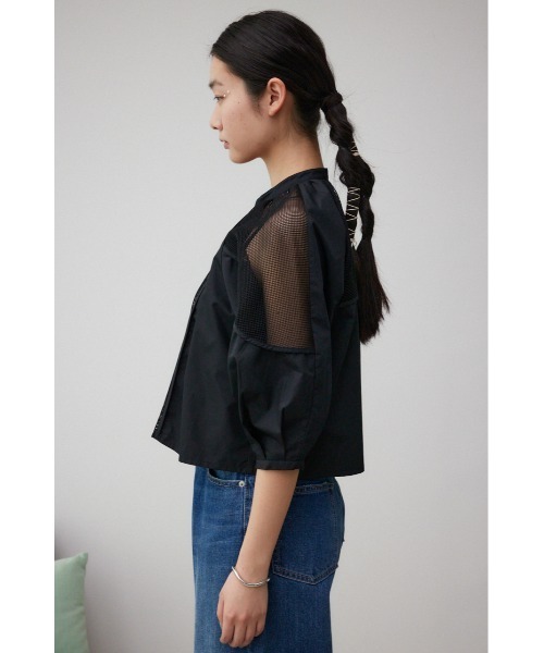 AZUL by moussy(アズールバイマウジー)の「メッシュ切り替えボリュームスリーブシャツ(シャツ/ブラウス・レディース・ブラック/アイボリー・FREE)」の18枚目の写真