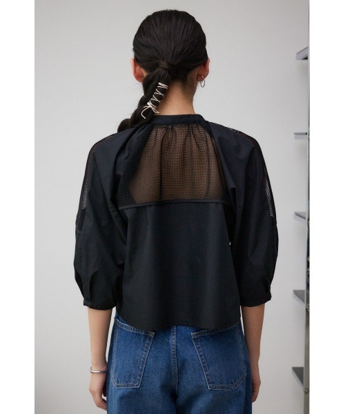 AZUL by moussy(アズールバイマウジー)の「メッシュ切り替えボリュームスリーブシャツ(シャツ/ブラウス・レディース・ブラック/アイボリー・FREE)」の19枚目の写真