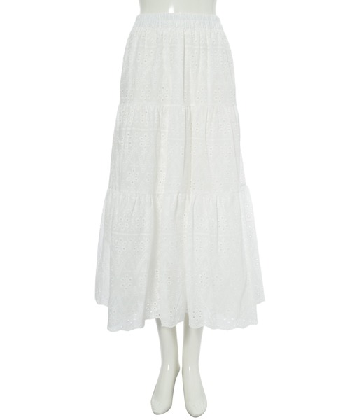 fifth（フィフス）の「コットンレースティアードスカート（スカート・レディース・イエロー/ブルー/ブラック/グリーン/ホワイト・M）」の21枚目の写真