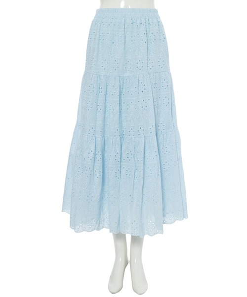 fifth（フィフス）の「コットンレースティアードスカート（スカート・レディース・イエロー/ブルー/ブラック/グリーン/ホワイト・M）」の9枚目の写真