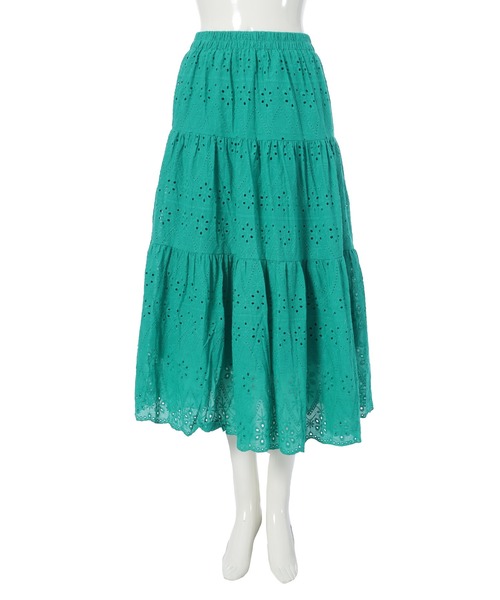 fifth（フィフス）の「コットンレースティアードスカート（スカート・レディース・イエロー/ブルー/ブラック/グリーン/ホワイト・M）」の8枚目の写真