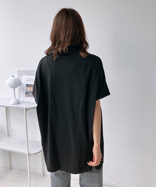 AS KNOW AS plus（アズノゥアズプラス）の「◎カットソー切り替えシャツチュニック（チュニック・レディース・ネイビー系/ブラック系/グリーン系・FREE）」の7枚目の写真