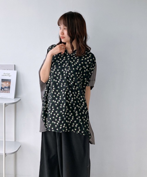 AS KNOW AS plus（アズノゥアズプラス）の「◎カットソー切り替えシャツチュニック（チュニック・レディース・ネイビー系/ブラック系/グリーン系・FREE）」の22枚目の写真