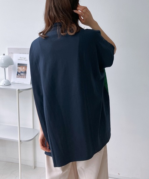 AS KNOW AS plus（アズノゥアズプラス）の「◎カットソー切り替えシャツチュニック（チュニック・レディース・ネイビー系/ブラック系/グリーン系・FREE）」の15枚目の写真