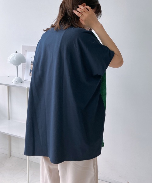 AS KNOW AS plus（アズノゥアズプラス）の「◎カットソー切り替えシャツチュニック（チュニック・レディース・ネイビー系/ブラック系/グリーン系・FREE）」の16枚目の写真