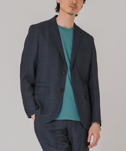 EDIFICE（エディフィス）の「”吸汗＆速乾”EVALET メッシュ チェック 2ボタン ジャケット（テーラードジャケット・メンズ・ライトグレー/ブラウン/チャコールグレー・MEDIUM/LARGE/SMALL/X-LARGE）」の2枚目の写真