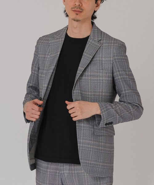 EDIFICE（エディフィス）の「”吸汗＆速乾”EVALET メッシュ チェック 2ボタン ジャケット（テーラードジャケット・メンズ・ライトグレー/ブラウン/チャコールグレー・MEDIUM/LARGE/SMALL/X-LARGE）」の3枚目の写真