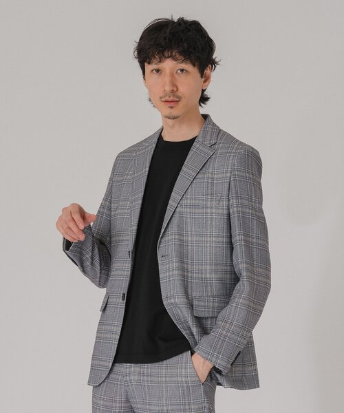 EDIFICE（エディフィス）の「”吸汗＆速乾”EVALET メッシュ チェック 2ボタン ジャケット（テーラードジャケット・メンズ・ライトグレー/ブラウン/チャコールグレー・MEDIUM/LARGE/SMALL/X-LARGE）」の11枚目の写真