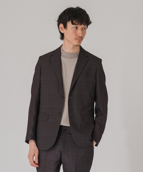 EDIFICE（エディフィス）の「”吸汗＆速乾”EVALET メッシュ チェック 2ボタン ジャケット（テーラードジャケット・メンズ・ライトグレー/ブラウン/チャコールグレー・MEDIUM/LARGE/SMALL/X-LARGE）」の6枚目の写真
