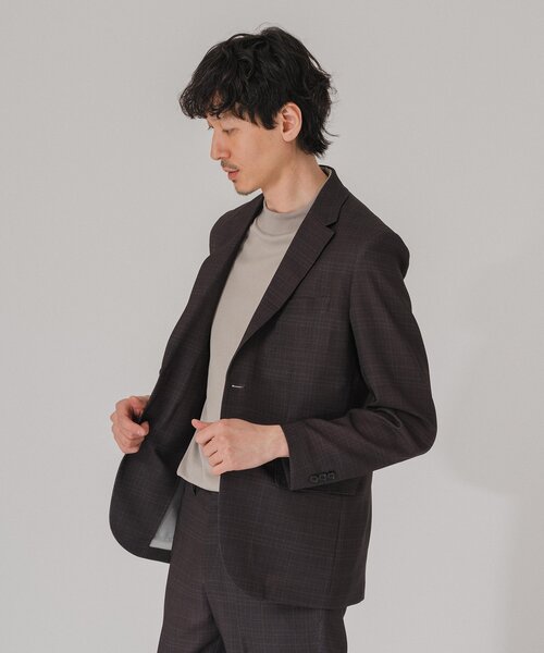 EDIFICE（エディフィス）の「”吸汗＆速乾”EVALET メッシュ チェック 2ボタン ジャケット（テーラードジャケット・メンズ・ライトグレー/ブラウン/チャコールグレー・MEDIUM/LARGE/SMALL/X-LARGE）」の7枚目の写真