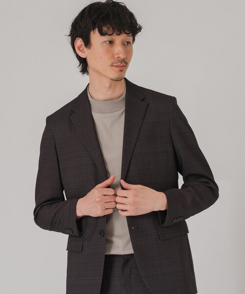 EDIFICE（エディフィス）の「”吸汗＆速乾”EVALET メッシュ チェック 2ボタン ジャケット（テーラードジャケット・メンズ・ライトグレー/ブラウン/チャコールグレー・MEDIUM/LARGE/SMALL/X-LARGE）」の9枚目の写真