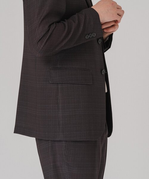 EDIFICE（エディフィス）の「”吸汗＆速乾”EVALET メッシュ チェック 2ボタン ジャケット（テーラードジャケット・メンズ・ライトグレー/ブラウン/チャコールグレー・MEDIUM/LARGE/SMALL/X-LARGE）」の10枚目の写真