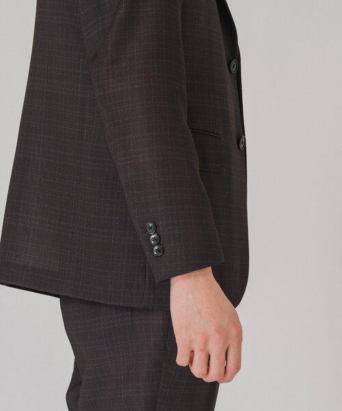 EDIFICE（エディフィス）の「”吸汗＆速乾”EVALET メッシュ チェック 2ボタン ジャケット（テーラードジャケット・メンズ・ライトグレー/ブラウン/チャコールグレー・MEDIUM/LARGE/SMALL/X-LARGE）」の4枚目の写真